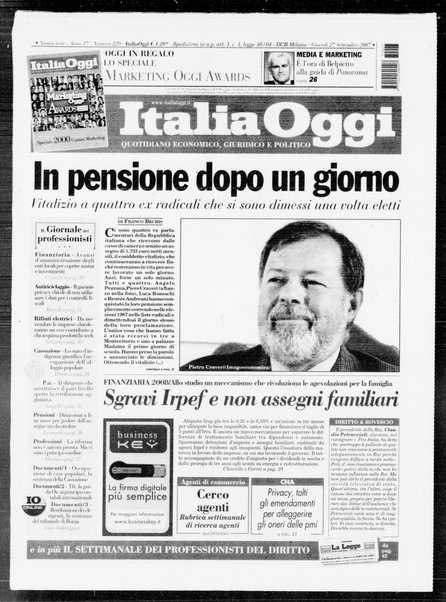 Italia oggi : quotidiano di economia finanza e politica